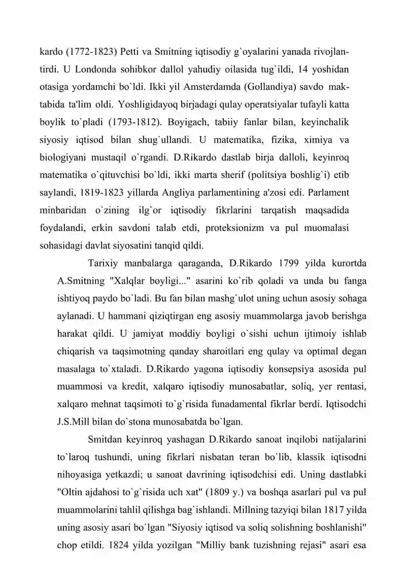 .RIKARDO, J.B.SEY, T.MALTUS VA BOSHQALARNING IQTISODIY TA'LIMOTLARI (3-bosqich) 2