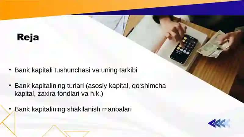 Bank kapitali va uning   samaradorligini oshirish   yo‘llari. 2