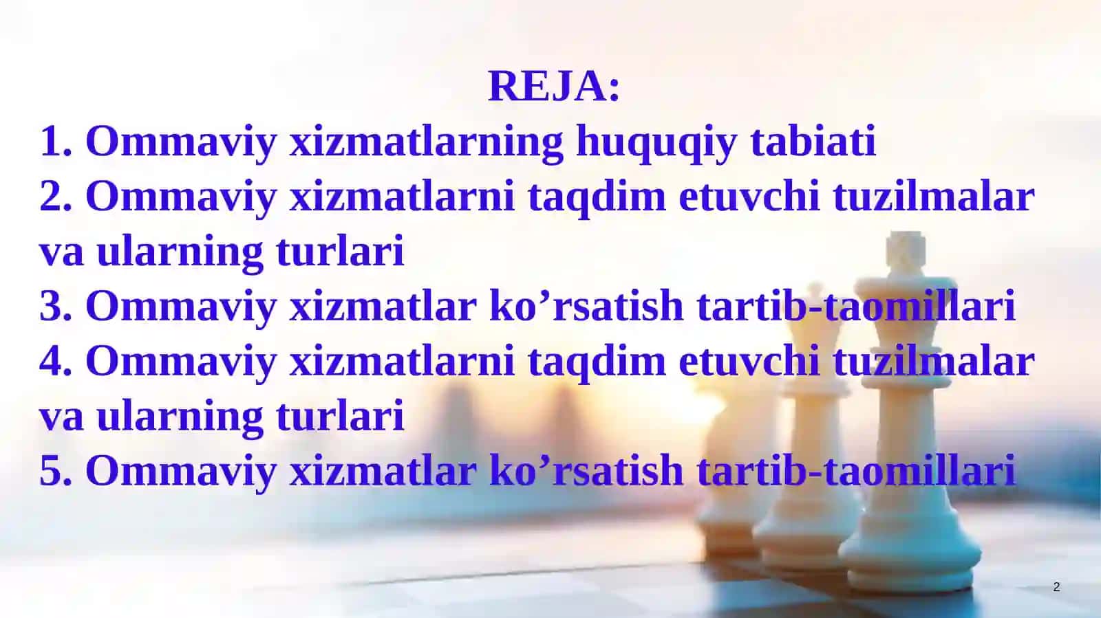 OMMAVIY XIZMATLARNI KO’RSATISH TARTIB-TAOMILLARI 2