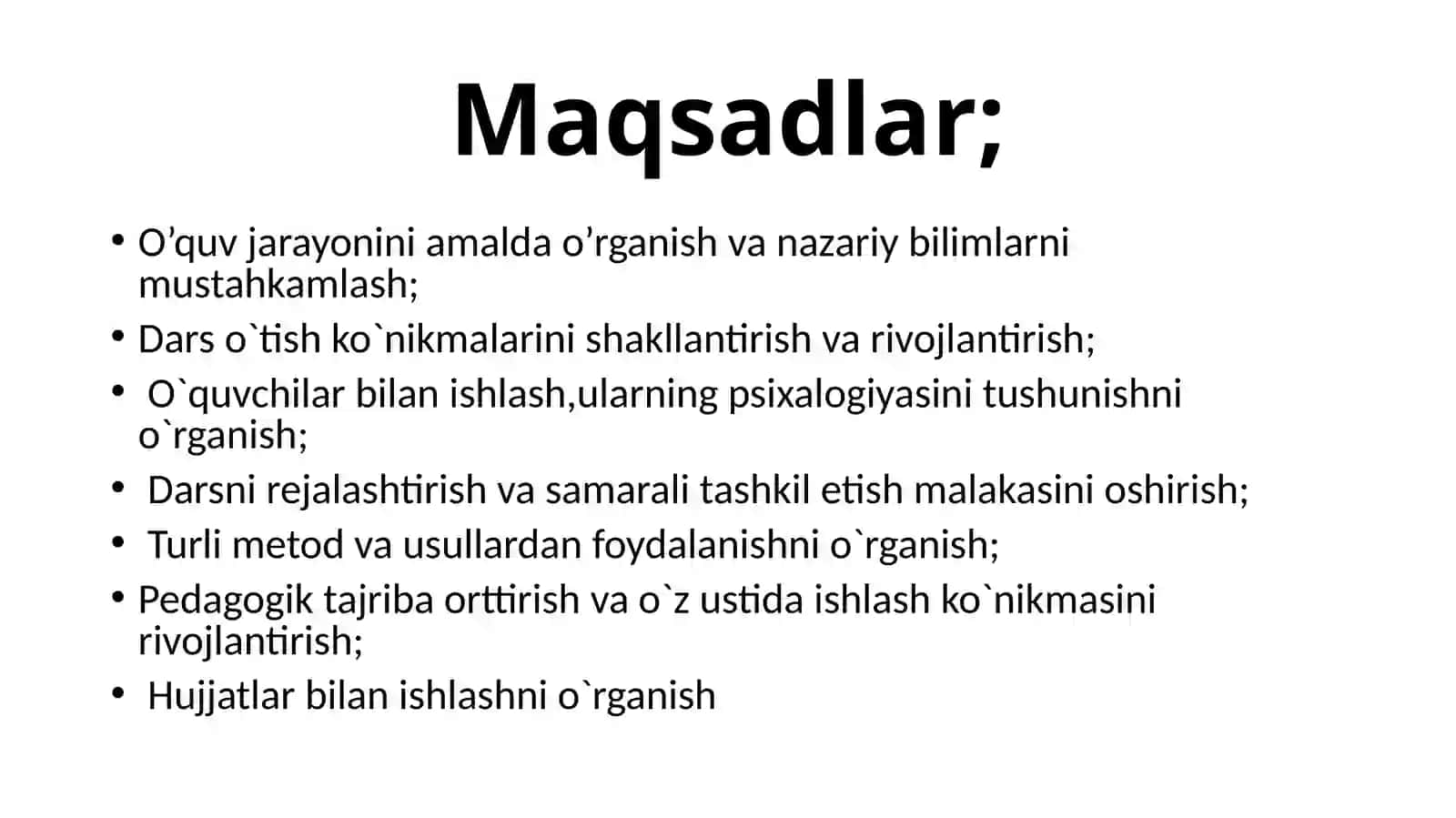 Malakaviy amaliyot hisobot 2