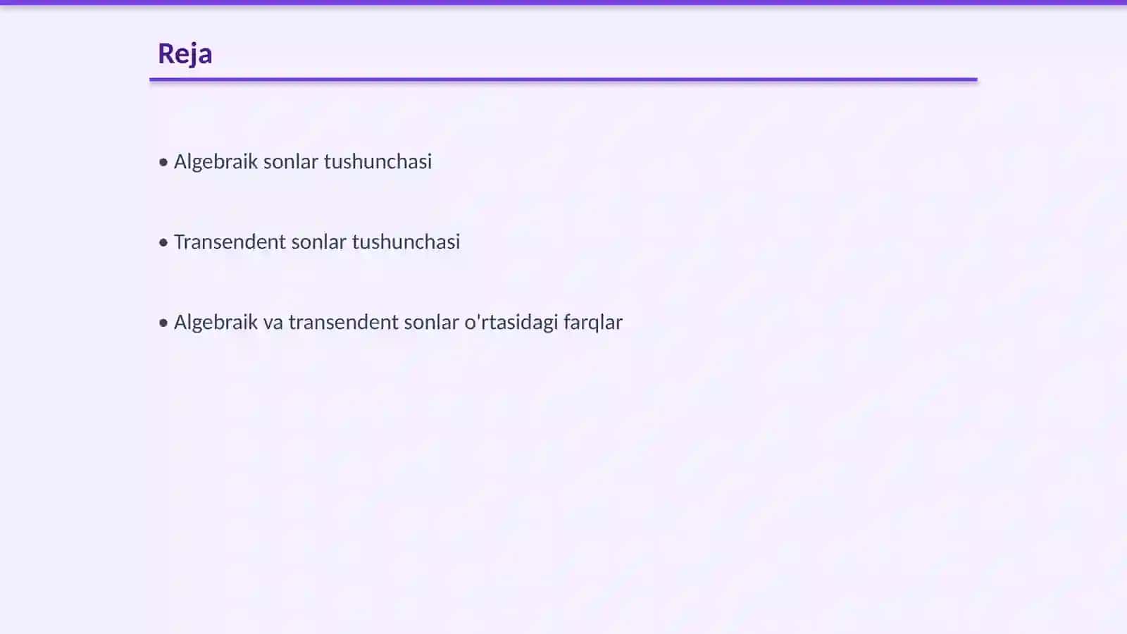 Algebraik va transendent sonlar 2