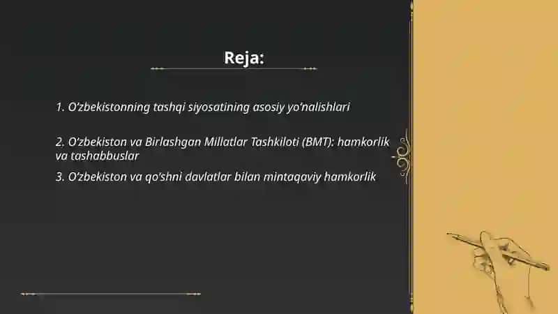 O'zbekiston va Jahon hamjamiyati 2