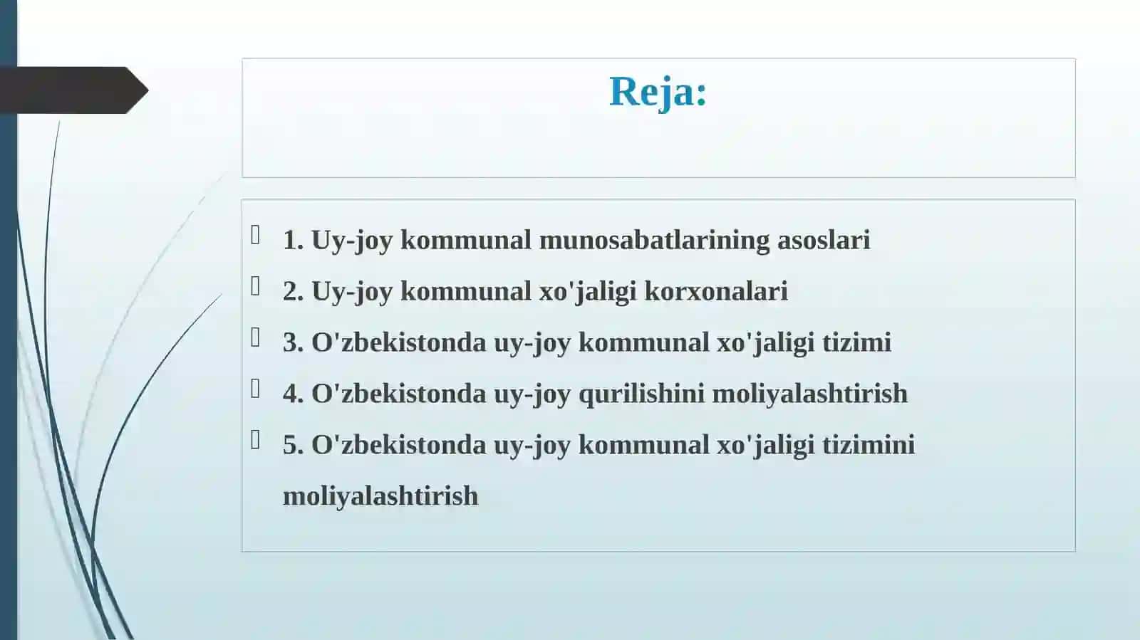 Ijtimoiy iqtisodiyotda uy-joy kommunal xo'jaligini rivojlantirish 2