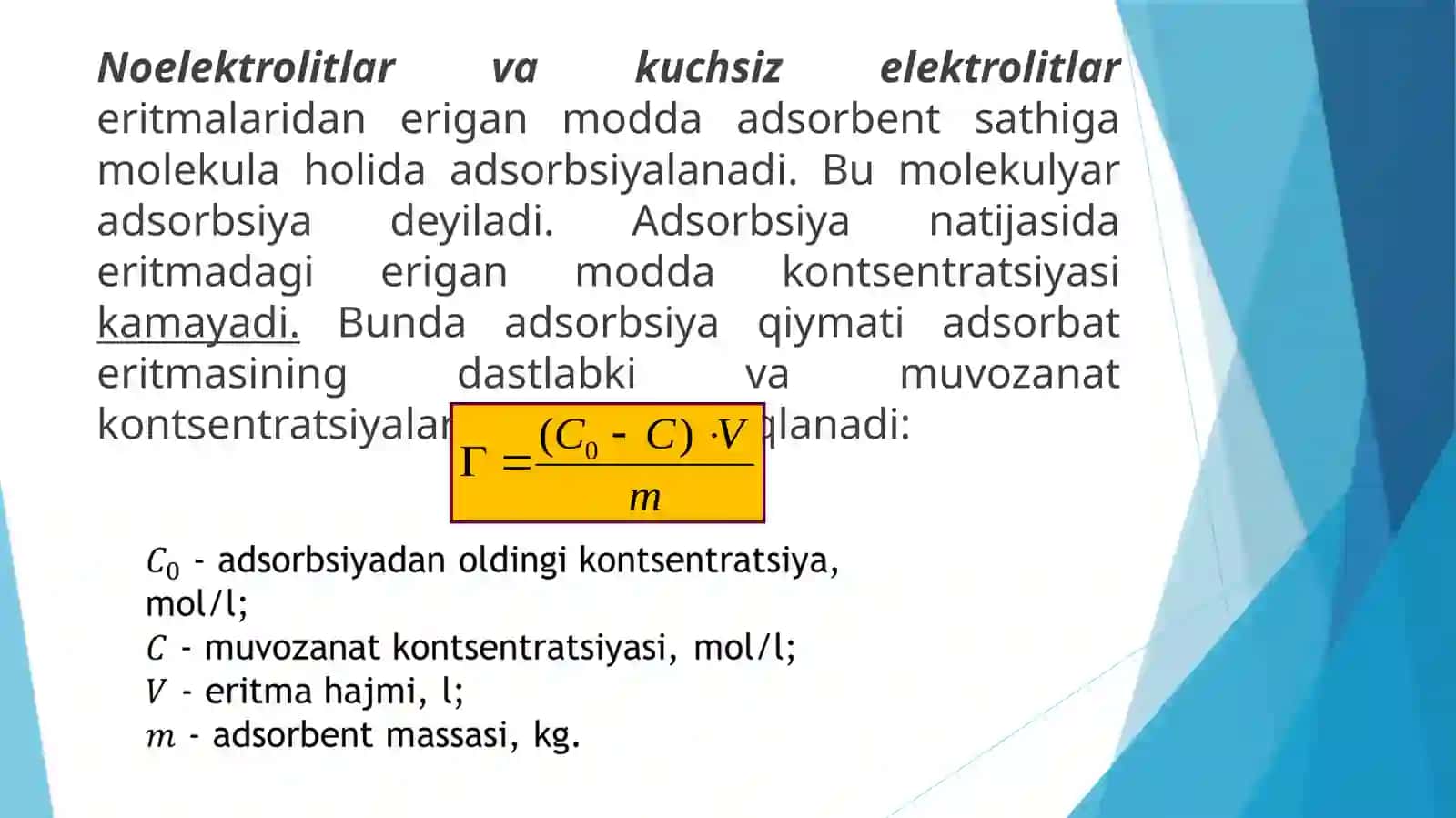 IONLAR ADSORBSIYASI, IONITLAR TURLARI VA ISHLATILISH SOHALARI 2