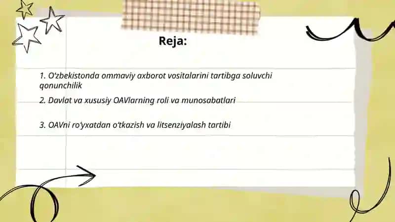 Oʻzbekiston Respublikasida ommaviy axborot vositalarining faoliyati 2