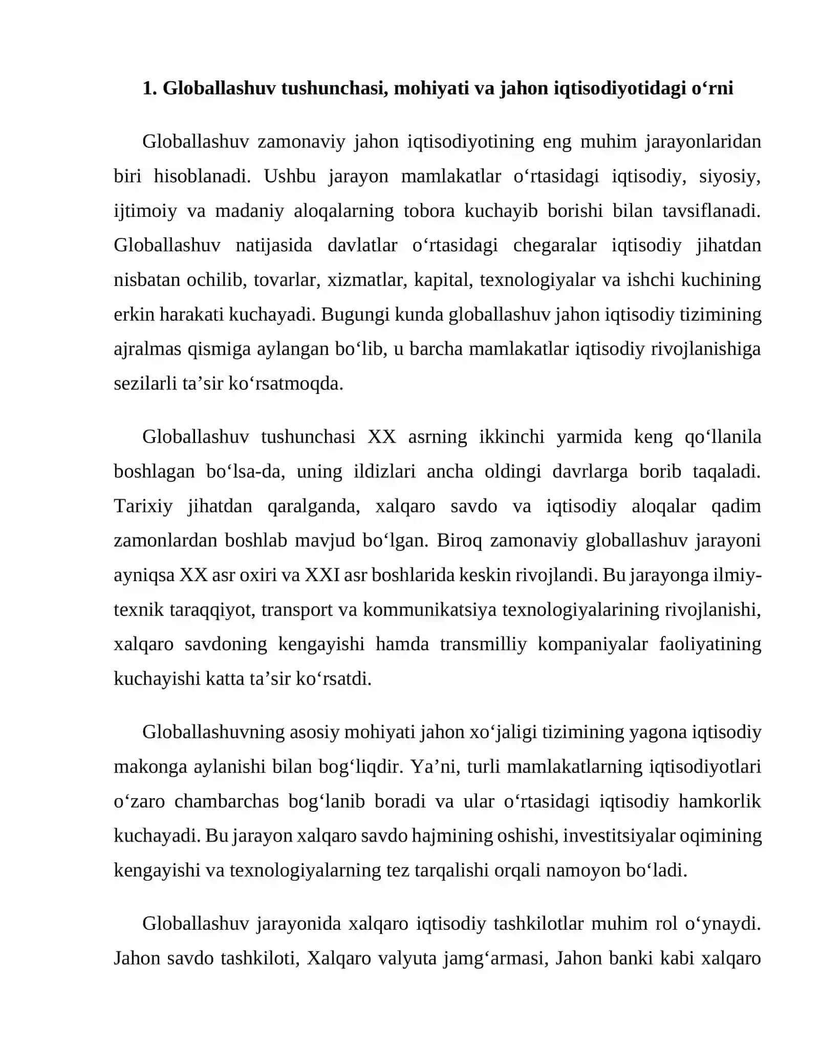 Globallashuv va Yaponiya iqtisodiy rivojlanish istiqbollari 2