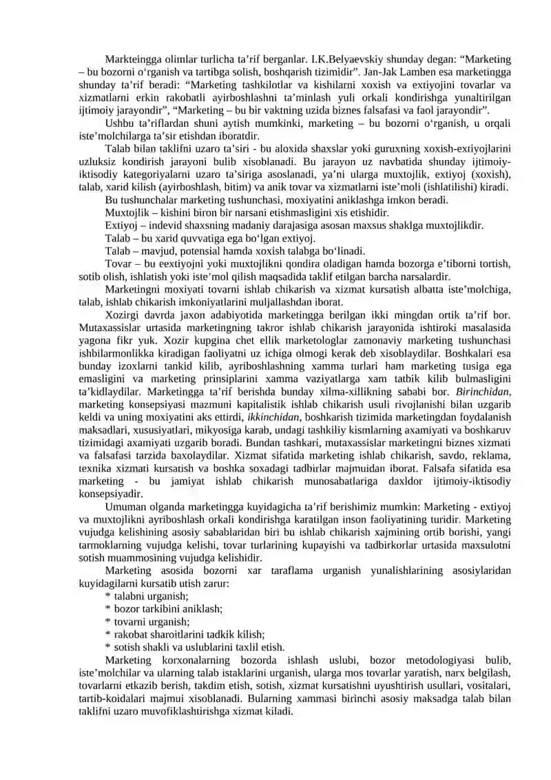 MARKETING VA UNING RIVOJLANISHINI ASOSIY BOSKICHLARI 2