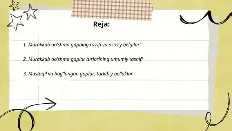 Murakkab qo'shma gap va ularning tasnifi 2