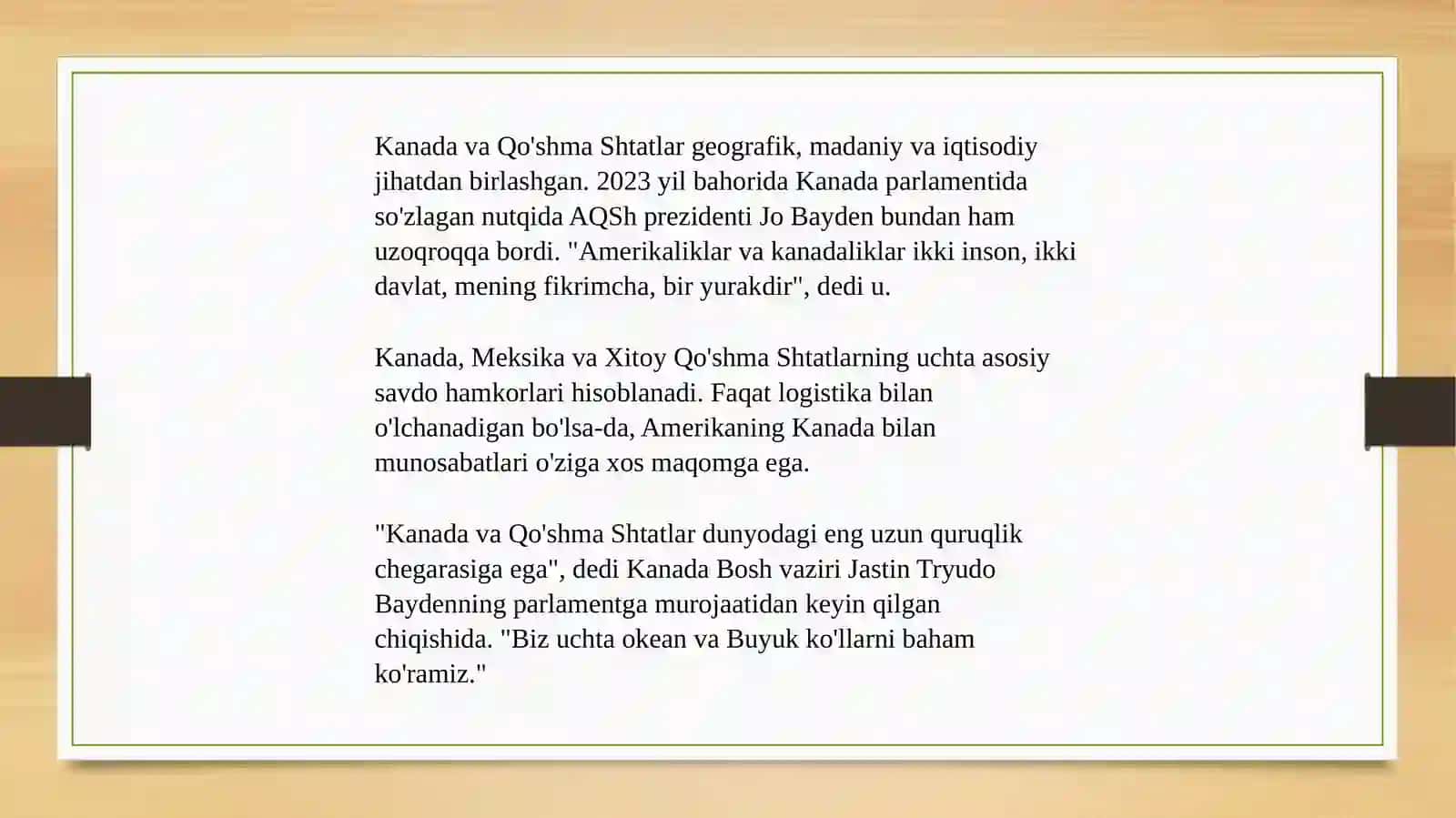 Kanada va Qo'shma Shtatlar munosabatlari 2