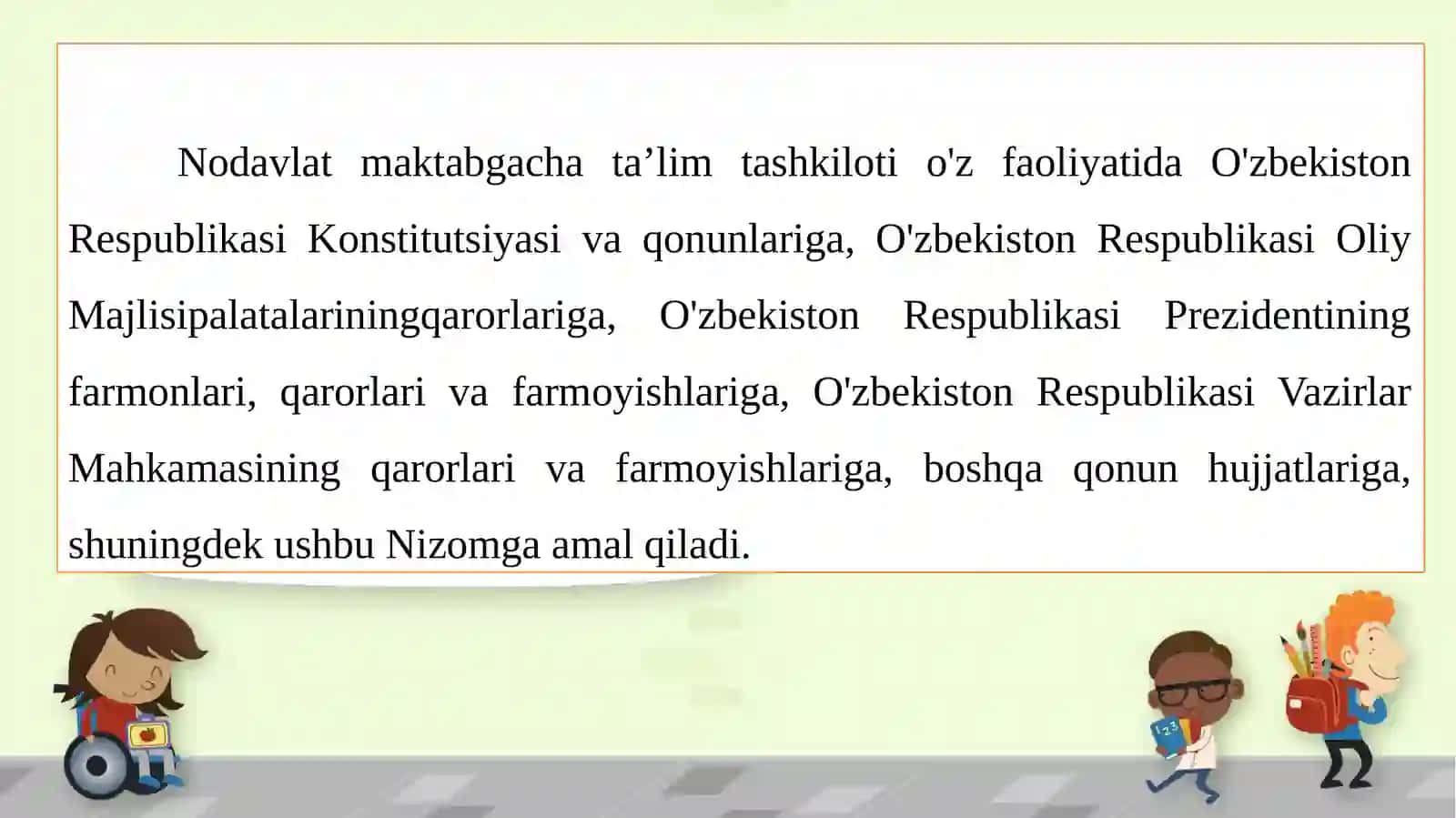 Nodavlat maktabgacha ta'lim tashkilot tashkil qilish 2