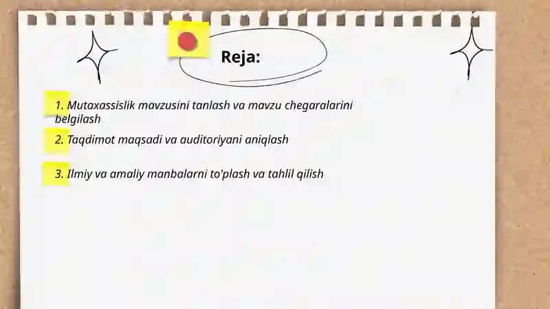 Mutaxasislikka oid mavzu boʻyicha taqdimot tayyorlash 2