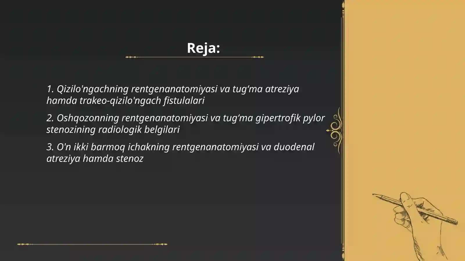 Hazm a’zolarining rentgenanatomiyasi va rivojlanish nuqsonlari 2