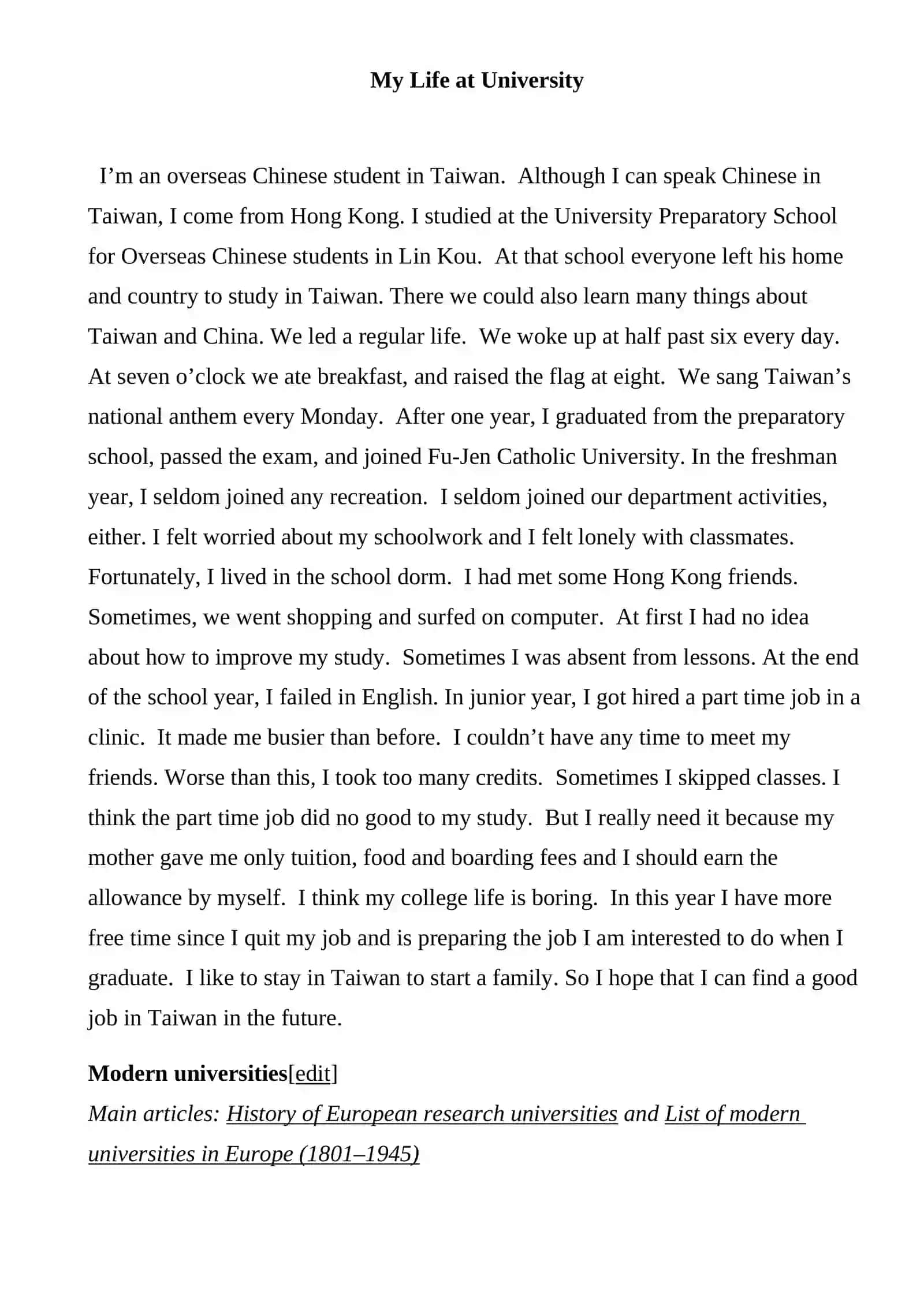 My Life at University 2