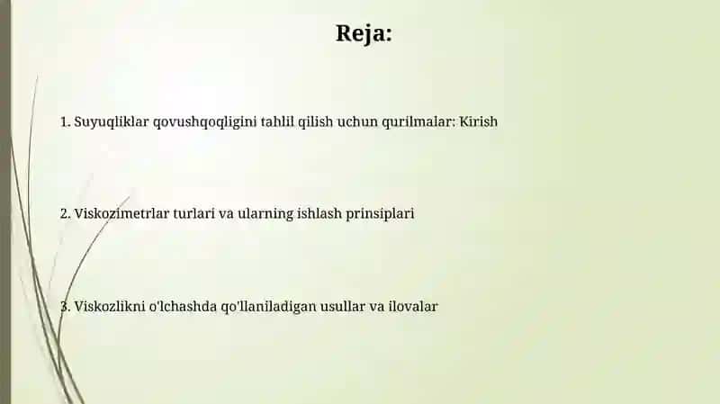 Suyuqliklar qovushqoqligini analiz qilish qurulmalarini òrganish 2