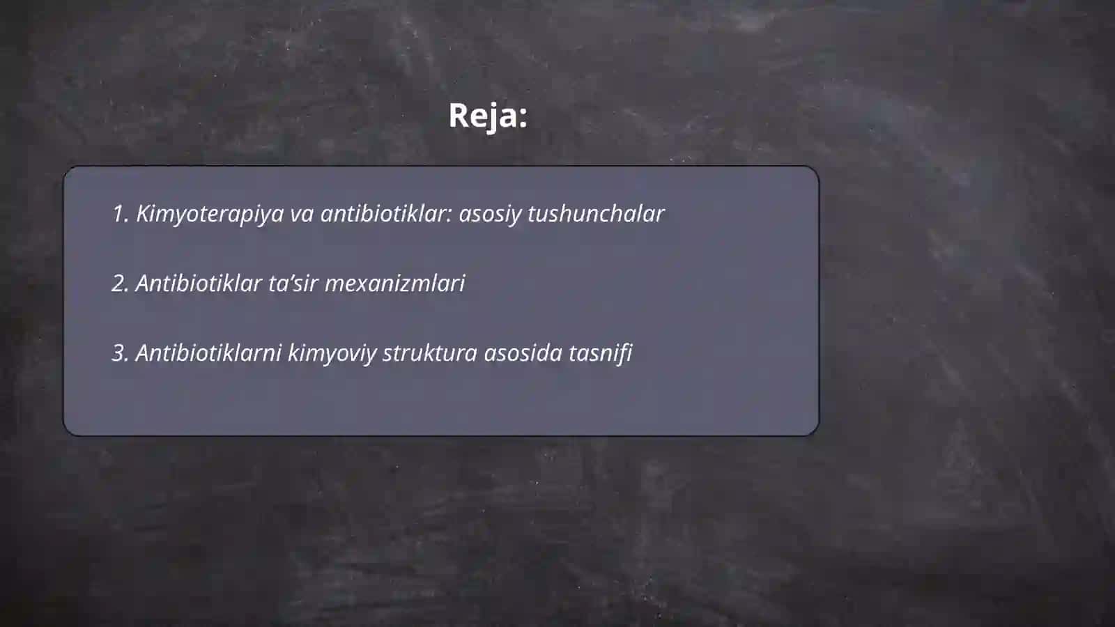 Kimyoterapiya va Antibiotiklar tasnifi 2
