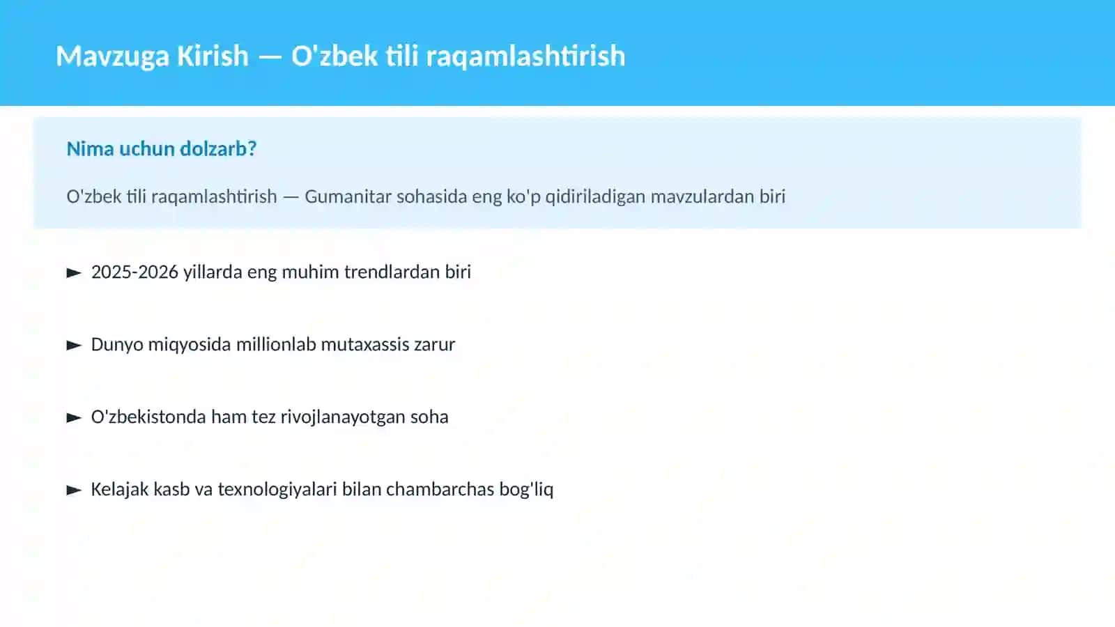 O'zbek tili raqamlashtirish 2