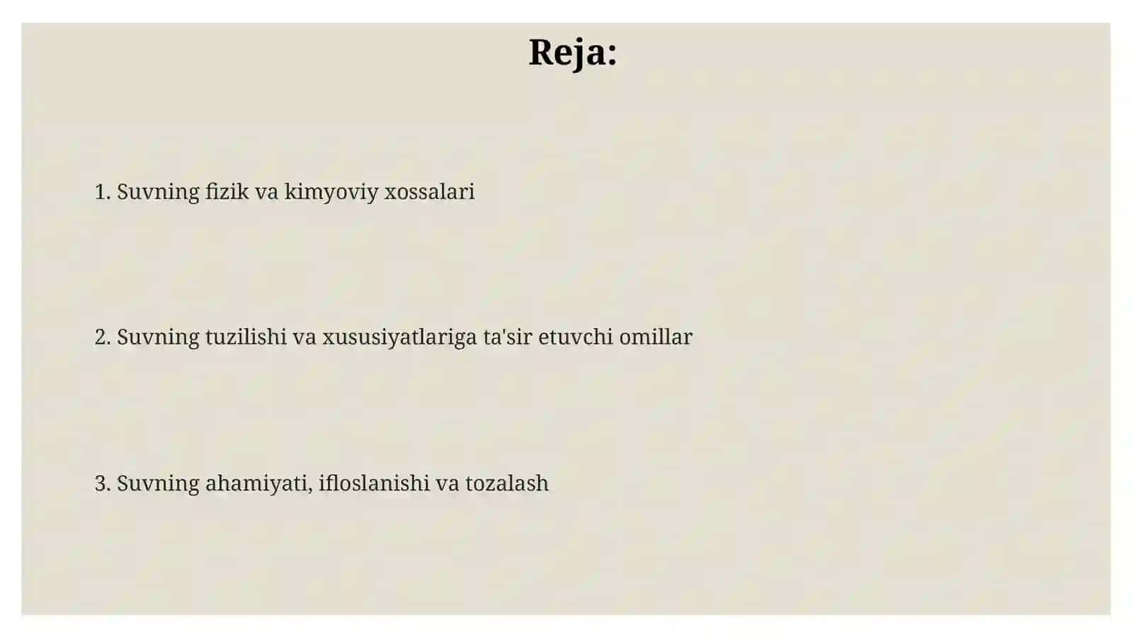 Сувнинг физик ва кимёвий хоселари 2