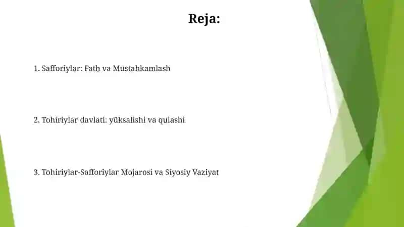 Toxiriylar va Safforiylar davlati 2