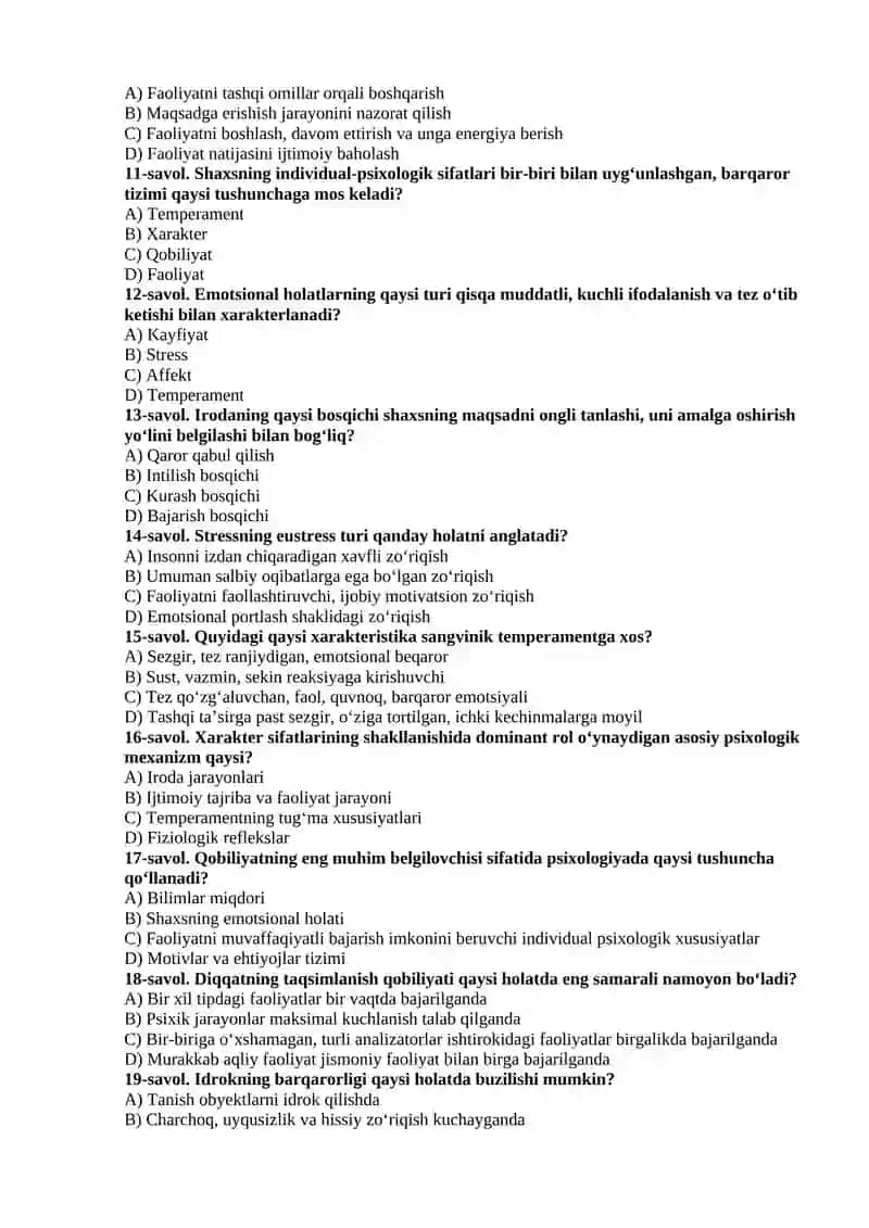 Umumiy psixologiya fanining asosiy predmeti 2