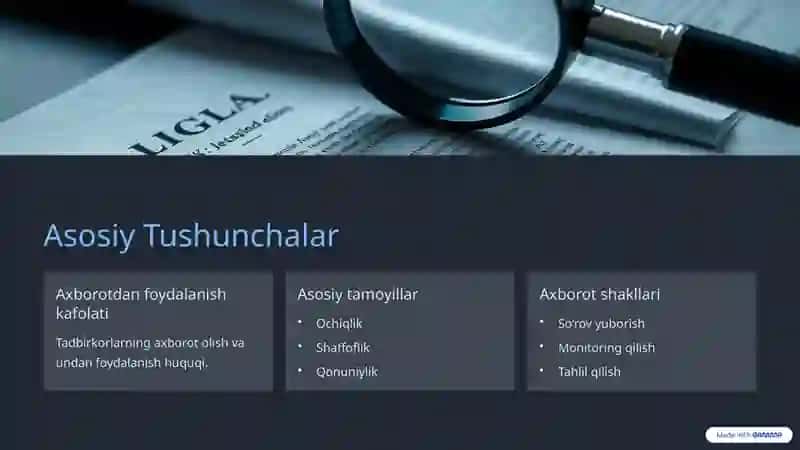 Tadbirkorlik Subyektlarining Axborotdan Foydalanish Kafolatlari 2