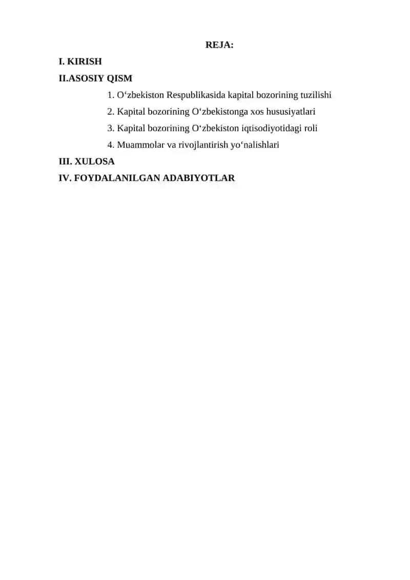 KAPITAL BOZORNING TUZILISHI VA UNING VAZIFALARI 2