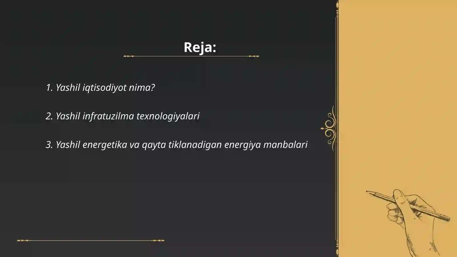 Yashil iqtisodiyotni rivojlantirish yo'nalishlari 2