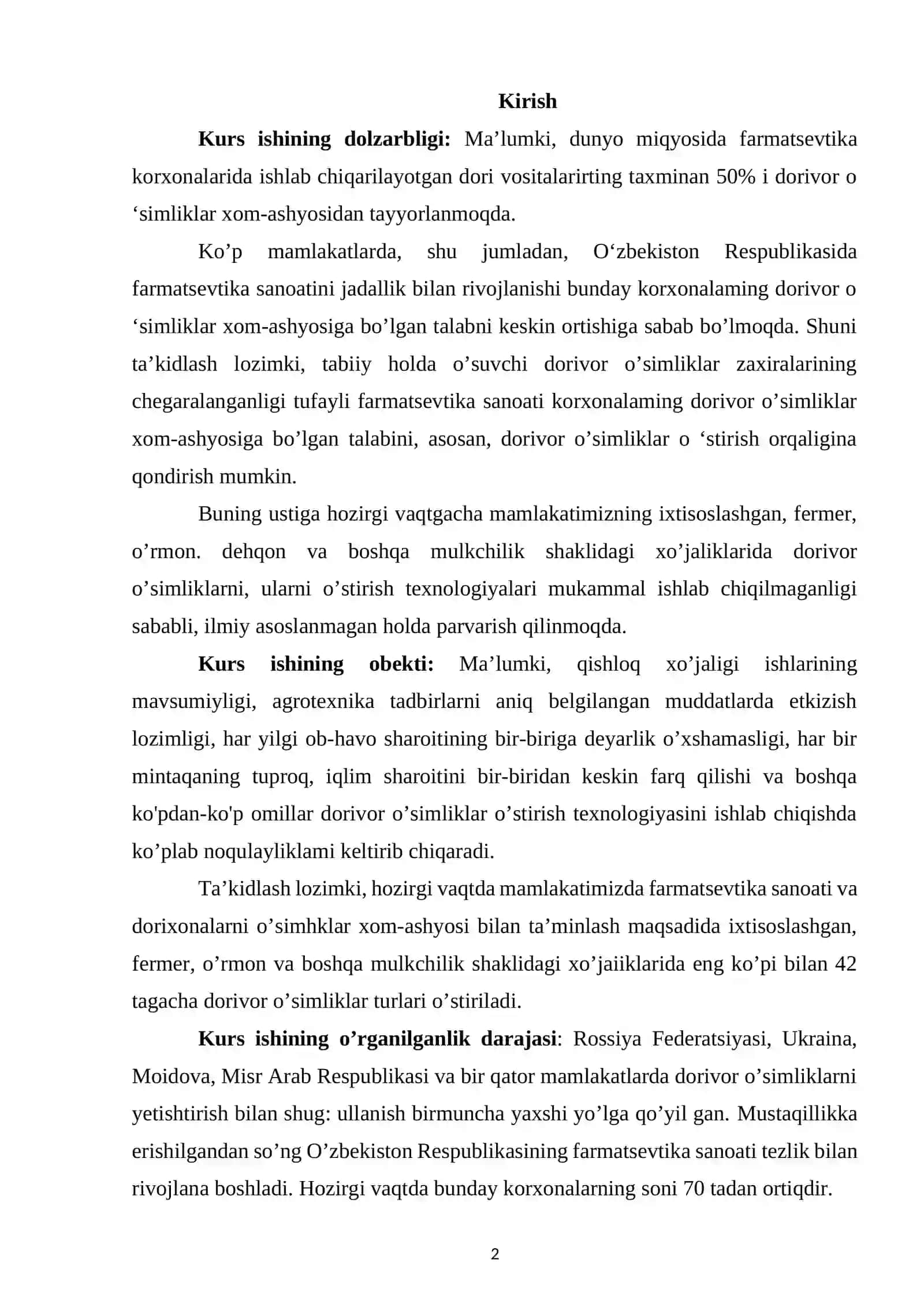 Dorivor ko’p yillik o’simliklar tavsifi. Dorivor ko’p yillik o’simliklarni ko’chatlarini yetishtrish agrobiotexnologiyasi 2