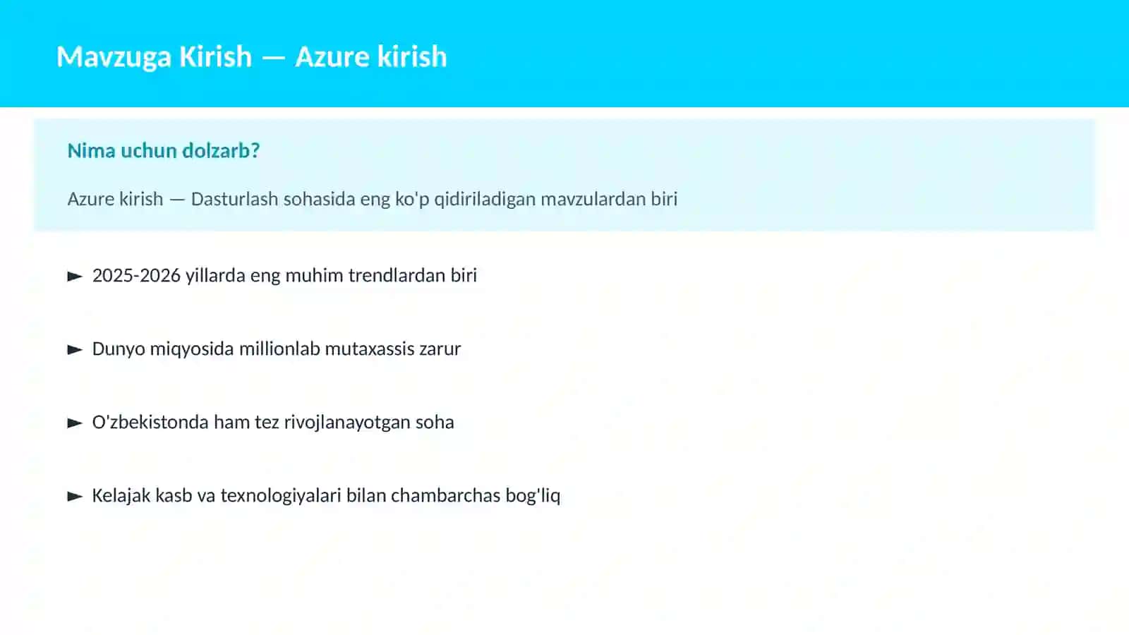 Azure kirish 2