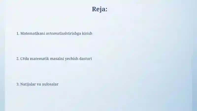 Matematika darslarini dasturlash yordamida avtomatlashtirish 2