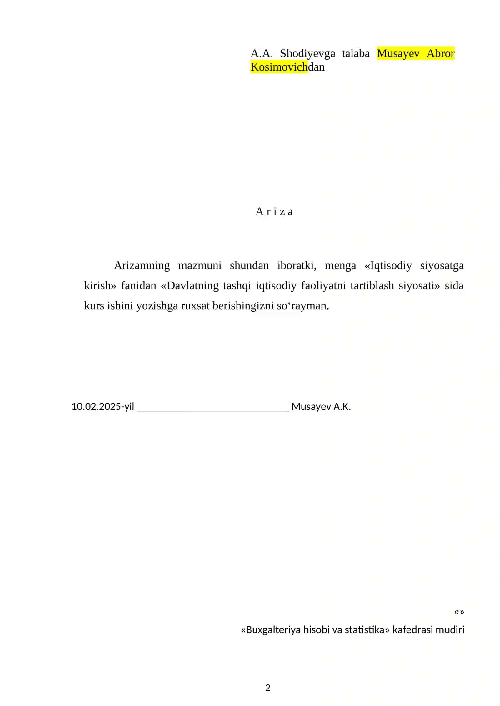 Davlatning tashqi iqtisodiy faoliyatni tartiblash siyosati 2
