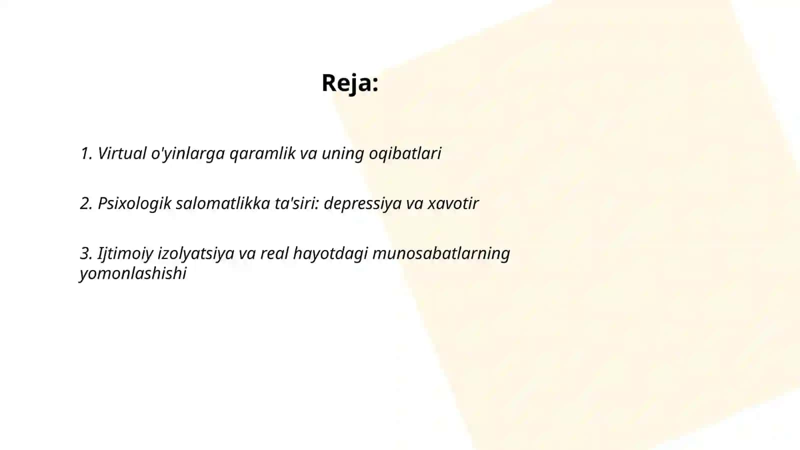 Virtual o'yinlarning asoratlari 2