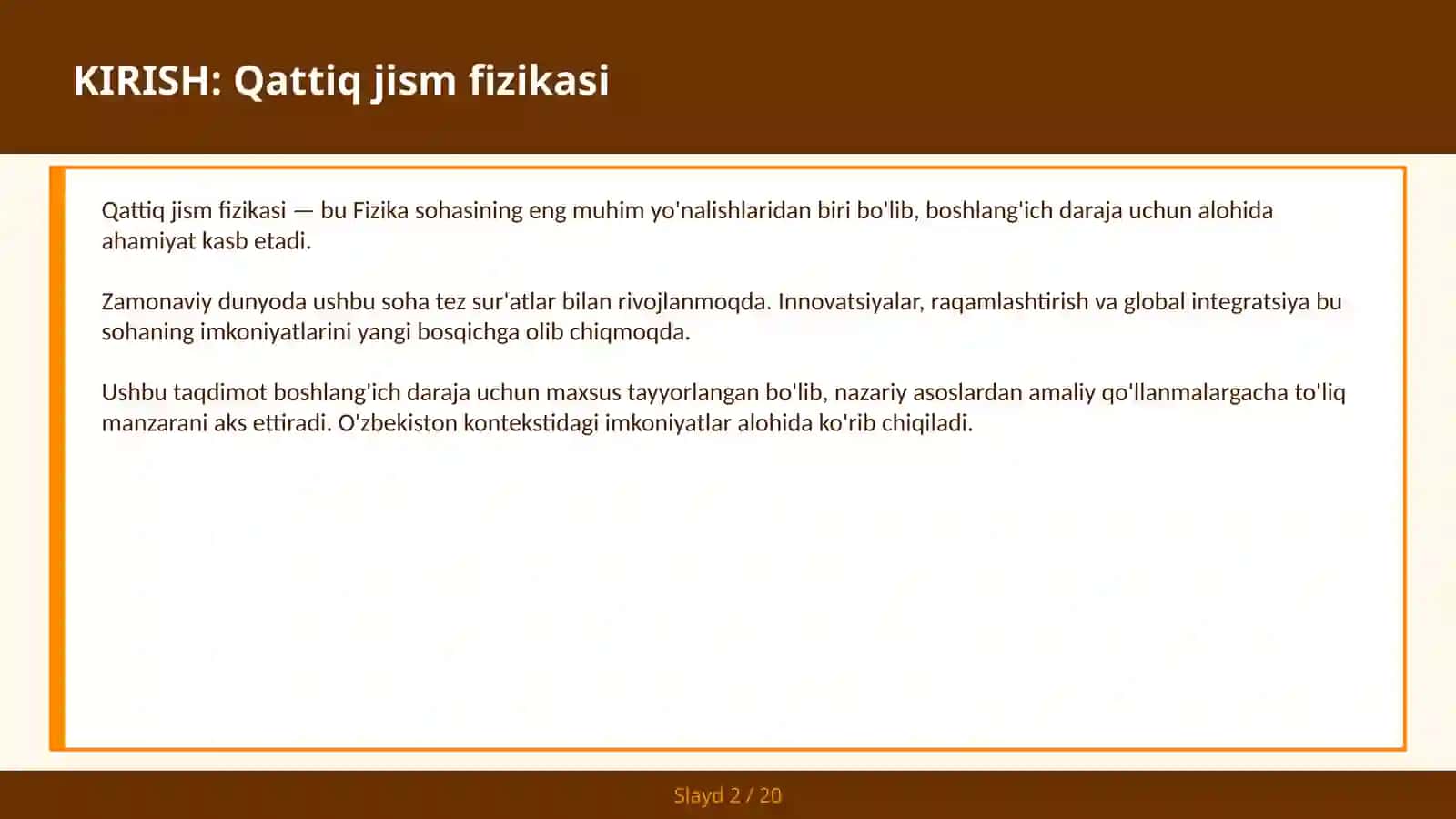 QATTIQ JISM FIZIKASI 2