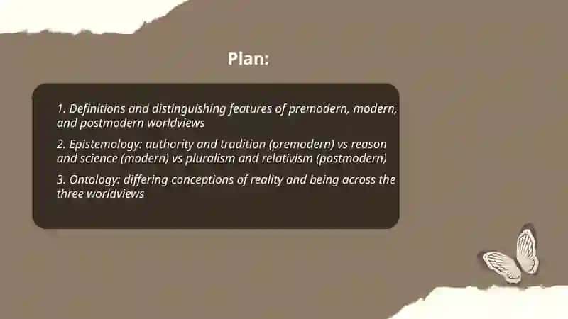 Worldview: Modern, Premodern and Postmodern 2