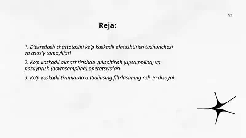 Diskretlash chastotasini ko‘p kaskadli almashtirish 2