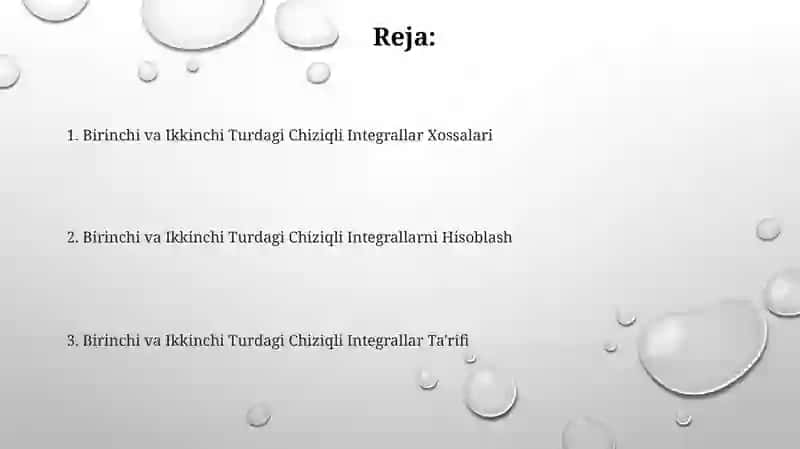Birinchi va Ikkinchi Turdagi Chiziqli Integrallar 2