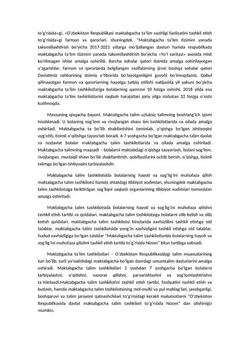 Maktabgacha ta'lim mazmuni va mohiyati va ta‘lim tizimida tutgan o‘rni 2