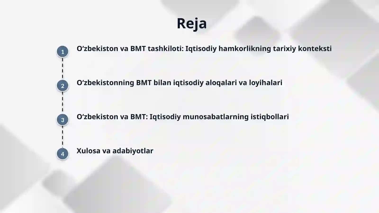 O‘zbekiston va BMT tashkilotining iqtisodiy munosabatlar 2