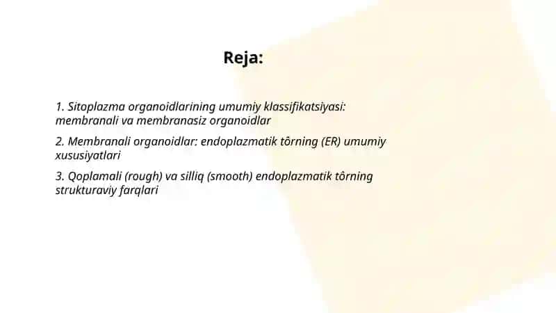 Sitoplazma organoidlar klassifikatsiyasi 2