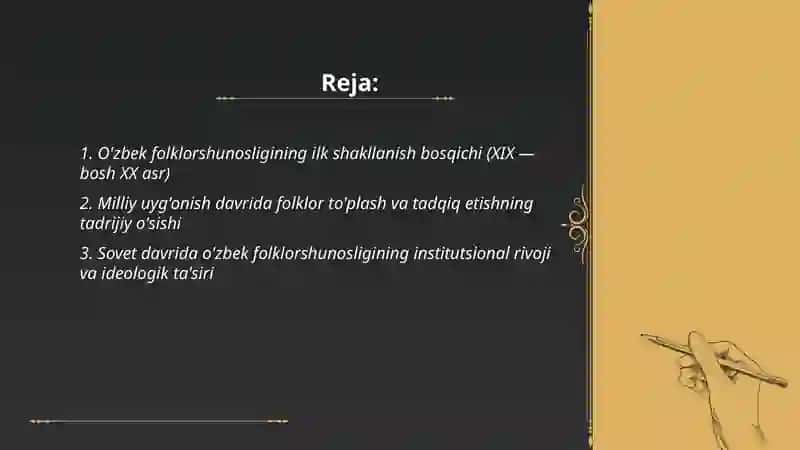 O'zbek Folklorshunosligining Tadrijiy Taraqqiyoti 2