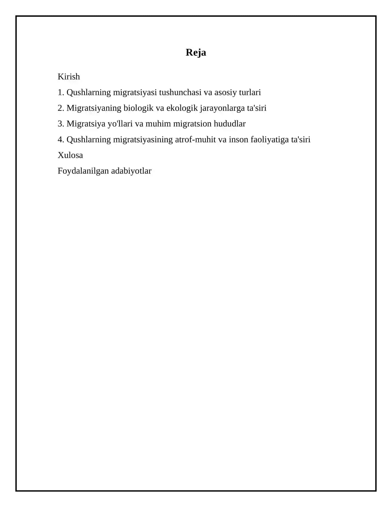 Qushlarning migratsiyasi va ekologik ahamiyati 2
