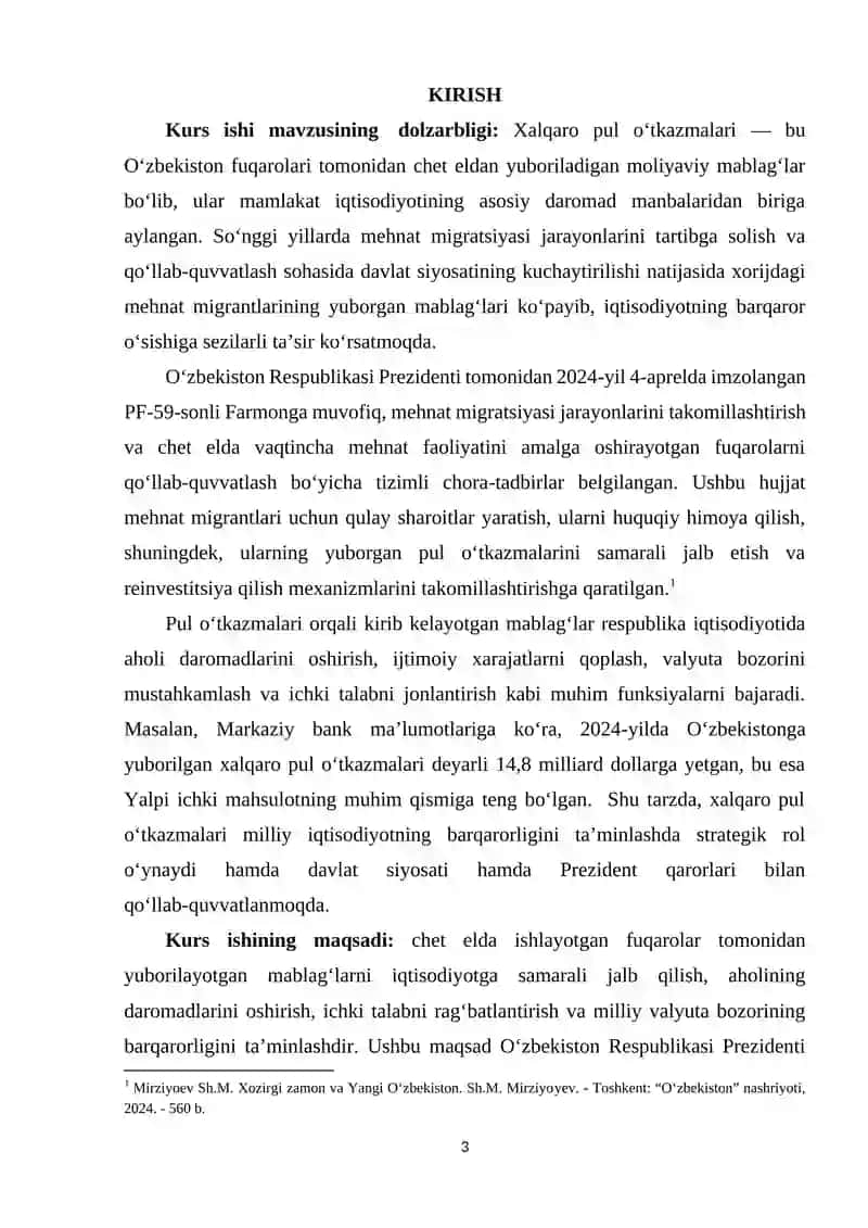 Xalqaro pul o‘tkazmalarining O‘zbekiston iqtisodiyotining rivojlanishdagi roli 2