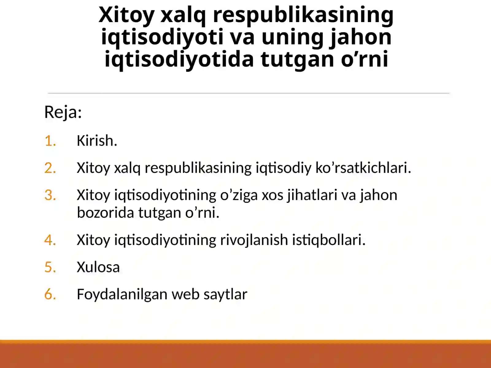 Xitoy Makroiqtisodiyoti tayyorlagan taqdimot ishi 2