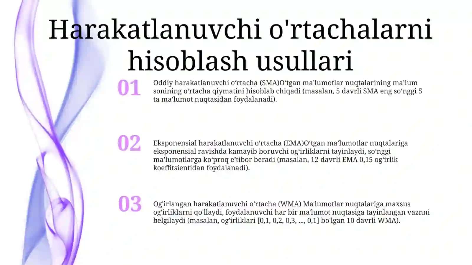 Dinamika Qatorlarda O‘Rtachalarning Darajasini Hisoblash Usullari 2
