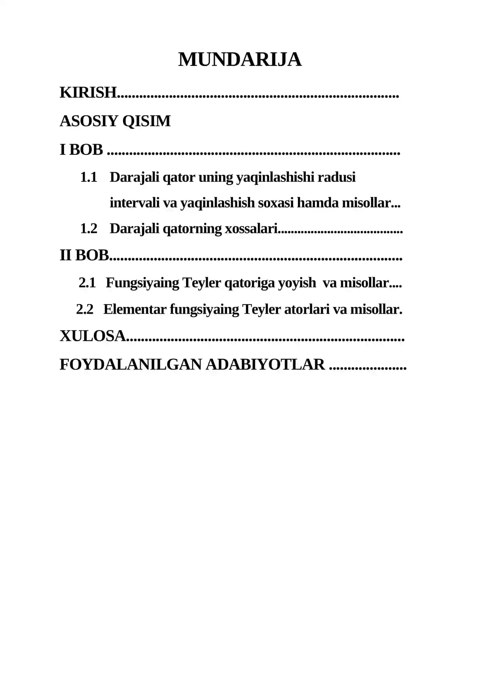 Darajali qatorlarni yaqinlashish sohasi Koshi-Adamar formulasi 2