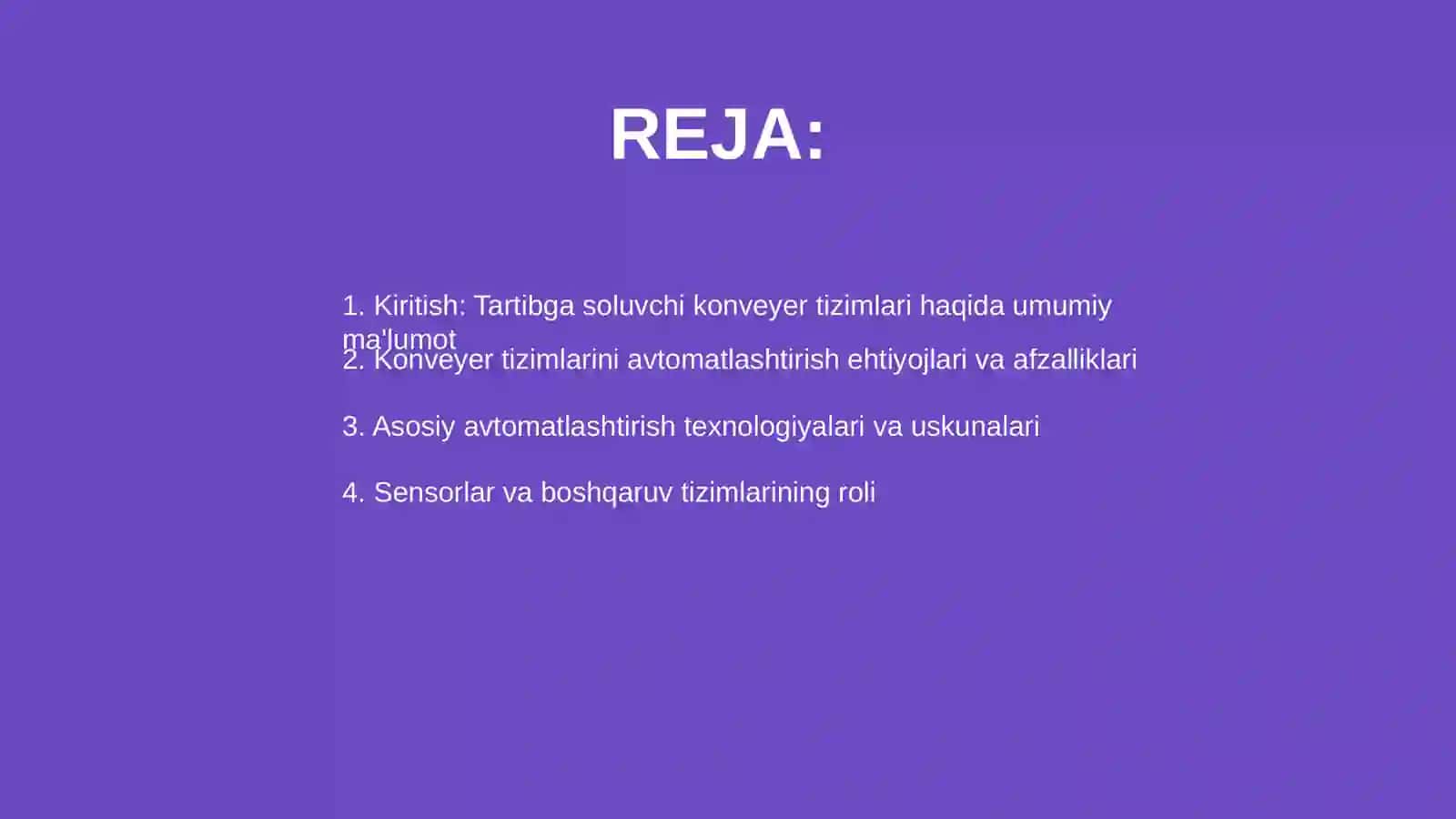 Tartibga soluvchi konveyer tizimlari avtomatlashtirish 2