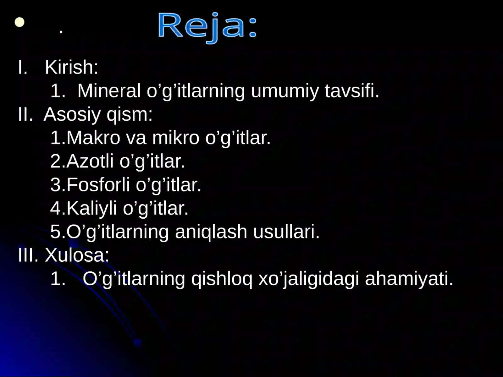Mineral o’g’itlar va ularni aniqlash usullari 2