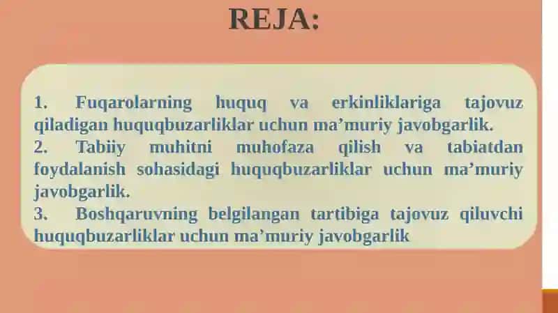 Ayrim turdagi huquq buzgarliklar uchun ma’muriy javobgarlik 2