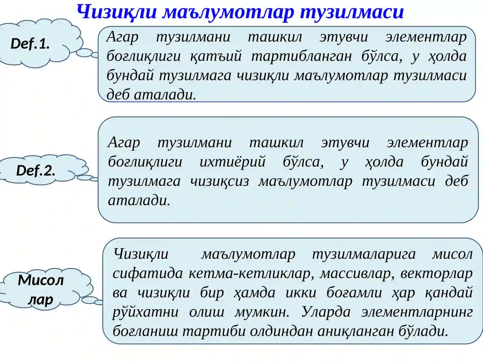 Chiziqli ma’lumotlar tuzilmalari 2
