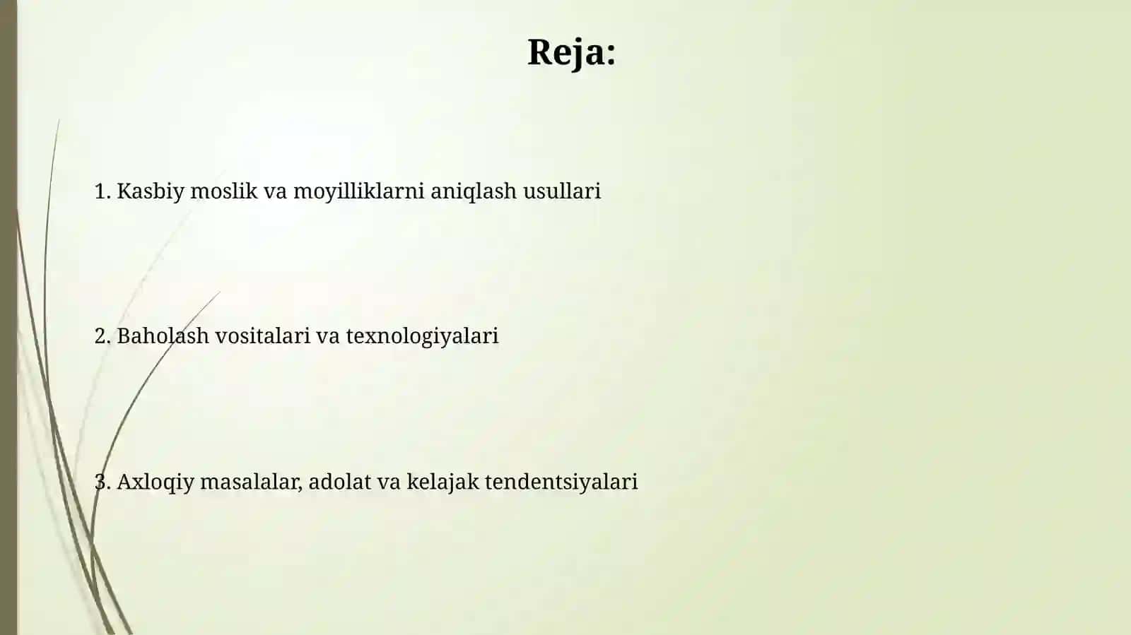 Kasbga moslikni aniqlash 2