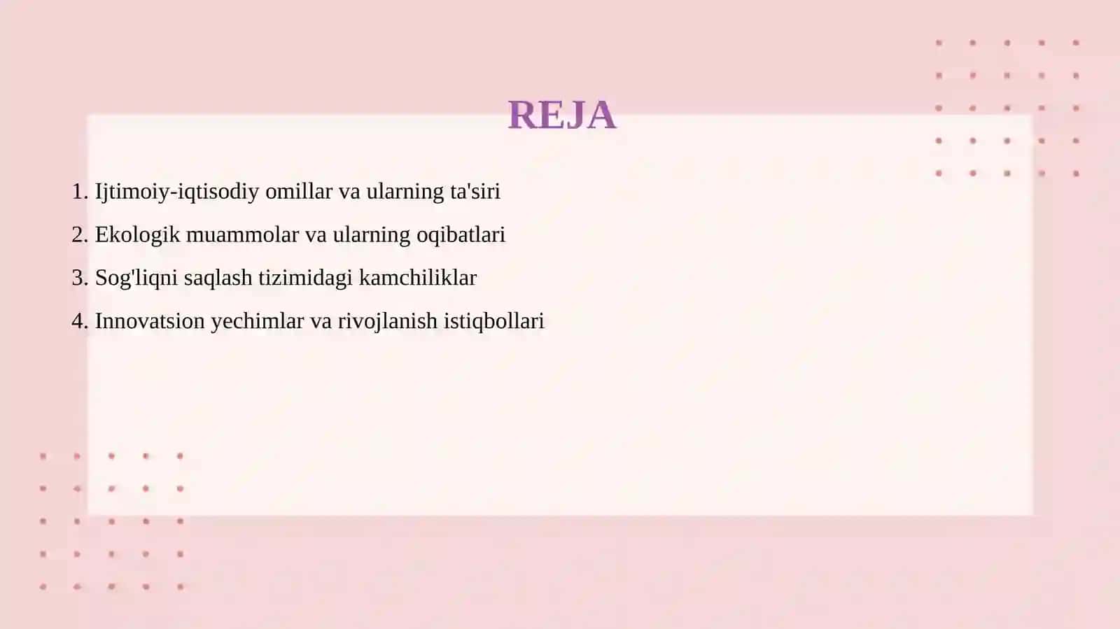 Non sanoati  muammolari va qisqacha tarifi 2